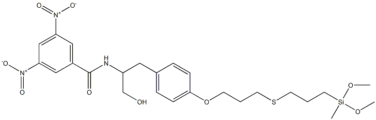 N-[1-Hydroxymethyl-2-[4-[[3-[[3-(methyldimethoxysilyl)propyl]thio]propyl]oxy]phenyl]ethyl]-3,5-dinitrobenzamide 구조식 이미지