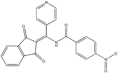 2-[(4-Nitrobenzoylamino)-4-pyridylmethylene]indane-1,3-dione Structure