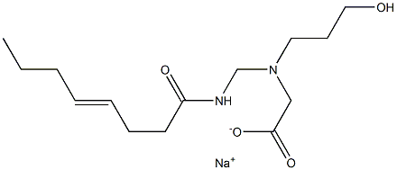 N-(3-Hydroxypropyl)-N-(4-octenoylaminomethyl)glycine sodium salt 구조식 이미지