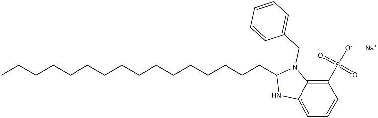 1-Benzyl-2,3-dihydro-2-hexadecyl-1H-benzimidazole-7-sulfonic acid sodium salt Structure