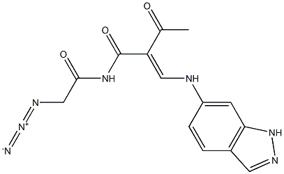 N-[1,3-Dioxo-2-[(1H-indazol-6-yl)aminomethylene]butyl]-2-azidoacetamide 구조식 이미지