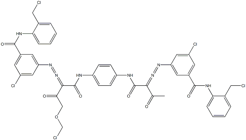 3,3'-[2-(Chloromethoxy)-1,4-phenylenebis[iminocarbonyl(acetylmethylene)azo]]bis[N-[2-(chloromethyl)phenyl]-5-chlorobenzamide] Structure