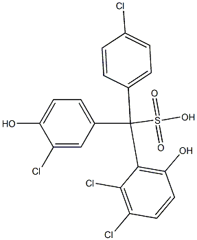 (4-Chlorophenyl)(3-chloro-4-hydroxyphenyl)(2,3-dichloro-6-hydroxyphenyl)methanesulfonic acid 구조식 이미지