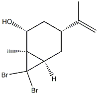 (1R,2R,4R,6R)-7,7-Dibromo-4-isopropenyl-1-methylbicyclo[4.1.0]heptan-2-ol Structure