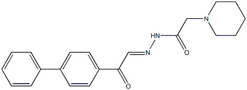 1-Piperidineacetic acid 2-(p-phenylphenacylidene) hydrazide 구조식 이미지