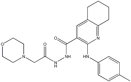 N'-[2-Morpholinoacetyl]-2-[(4-methylphenyl)amino]-5,6,7,8-tetrahydroquinoline-3-carbohydrazide 구조식 이미지