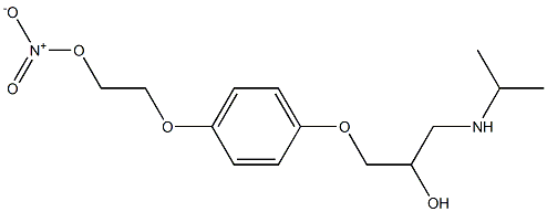 3-[4-(2-Nitrooxyethoxy)phenoxy]-1-(isopropylamino)-2-propanol 구조식 이미지