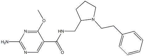 2-Amino-4-methoxy-N-[(1-phenethyl-2-pyrrolidinyl)methyl]-5-pyrimidinecarboxamide 구조식 이미지