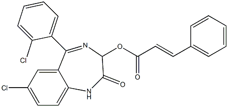 1,3-Dihydro-5-(2-chlorophenyl)-7-chloro-2-oxo-2H-1,4-benzodiazepin-3-ol 3-phenylacrylate Structure