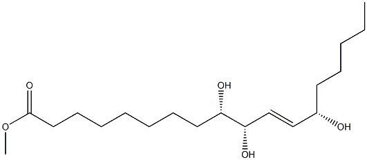 (9S,10S,11E,13S)-9,10,13-Trihydroxy-11-octadecenoic acid methyl ester 구조식 이미지