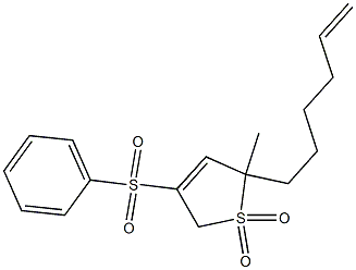 2,5-Dihydro-2-(5-hexenyl)-2-methyl-4-phenylsulfonylthiophene 1,1-dioxide Structure