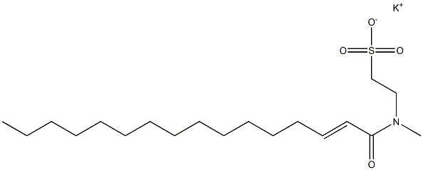 N-(2-Hexadecenoyl)-N-methyltaurine potassium salt 구조식 이미지