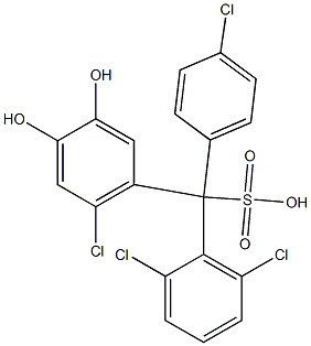 (4-Chlorophenyl)(2,6-dichlorophenyl)(6-chloro-3,4-dihydroxyphenyl)methanesulfonic acid Structure