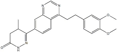 4,5-Dihydro-5-methyl-6-[4-(3,4-dimethoxyphenethyl)quinazolin-7-yl]pyridazin-3(2H)-one Structure