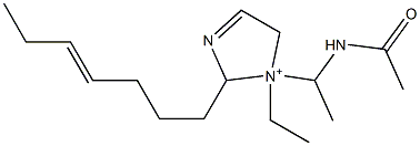1-[1-(Acetylamino)ethyl]-1-ethyl-2-(4-heptenyl)-3-imidazoline-1-ium Structure