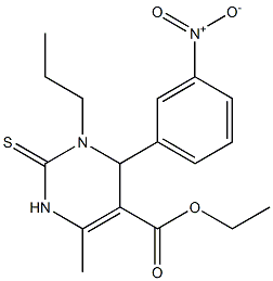 1,2,3,4-Tetrahydro-6-methyl-2-thioxo-4-(3-nitrophenyl)-3-propylpyrimidine-5-carboxylic acid ethyl ester 구조식 이미지