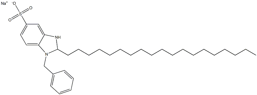 1-Benzyl-2,3-dihydro-2-nonadecyl-1H-benzimidazole-5-sulfonic acid sodium salt Structure