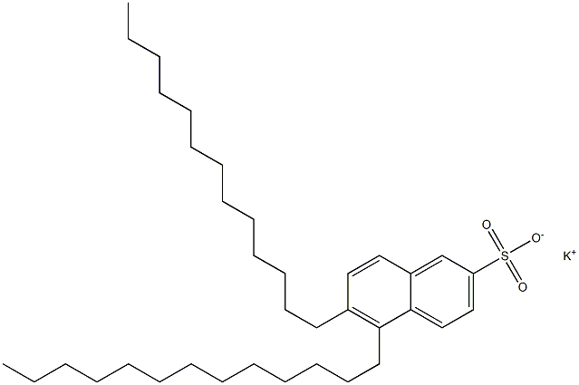 5,6-Ditridecyl-2-naphthalenesulfonic acid potassium salt Structure