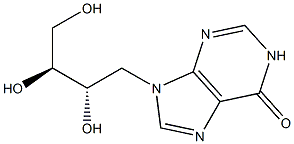 9-[(2S,3S)-2,3,4-Trihydroxybutyl]-9H-purin-6(1H)-one 구조식 이미지