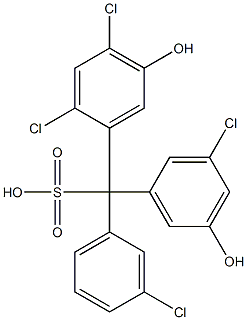 (3-Chlorophenyl)(3-chloro-5-hydroxyphenyl)(2,4-dichloro-5-hydroxyphenyl)methanesulfonic acid Structure