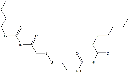 1-Heptanoyl-3-[2-[[(3-butylureido)carbonylmethyl]dithio]ethyl]urea 구조식 이미지