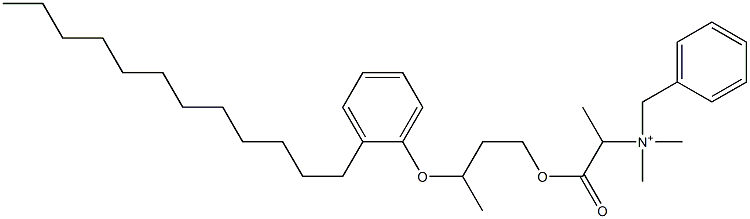 N,N-Dimethyl-N-benzyl-N-[1-[[3-(2-dodecylphenyloxy)butyl]oxycarbonyl]ethyl]aminium 구조식 이미지