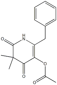 Acetic acid [(2-benzyl-4,6-dioxo-5,5-dimethyl-1,5-dihydropyridin)-3-yl] ester 구조식 이미지