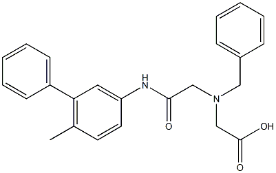 N-Benzyl-N-(6-methyl-1,1'-biphenyl-3-ylaminocarbonylmethyl)glycine 구조식 이미지