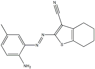 4,5,6,7-Tetrahydro-2-(2-amino-5-methylphenylazo)benzo[b]thiophene-3-carbonitrile 구조식 이미지