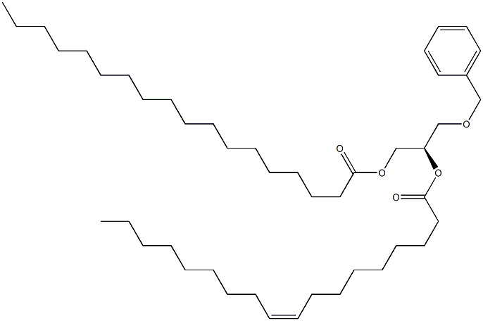 [R,(-)]-3-O-Benzyl-2-O-oleoyl-1-O-stearoyl-D-glycerol Structure