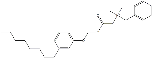 N,N-Dimethyl-N-benzyl-N-[[[(3-octylphenyloxy)methyl]oxycarbonyl]methyl]aminium 구조식 이미지