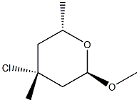 (2R,4R,6S)-4-Chloro-2-methoxy-4,6-dimethyl-3,4,5,6-tetrahydro-2H-pyran 구조식 이미지