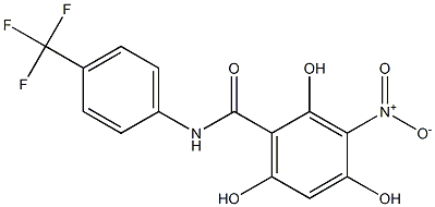 2,4,6-Trihydroxy-3-nitro-N-(4-(trifluoromethyl)phenyl)benzamide 구조식 이미지