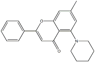 7-Methyl-2-phenyl-5-piperidino-4H-1-benzopyran-4-one Structure