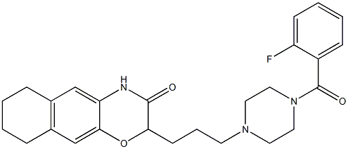 2-[3-[4-(2-Fluorobenzoyl)piperazin-1-yl]propyl]-6,7,8,9-tetrahydro-2H-naphth[2,3-b][1,4]oxazin-3(4H)-one 구조식 이미지