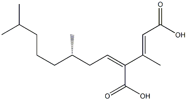 (2E,4Z,7S)-3,7,11-Trimethyl-4-carboxy-2,4-dodecadienoic acid Structure
