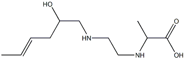 2-[N-[2-[N-(2-Hydroxy-4-hexenyl)amino]ethyl]amino]propionic acid 구조식 이미지