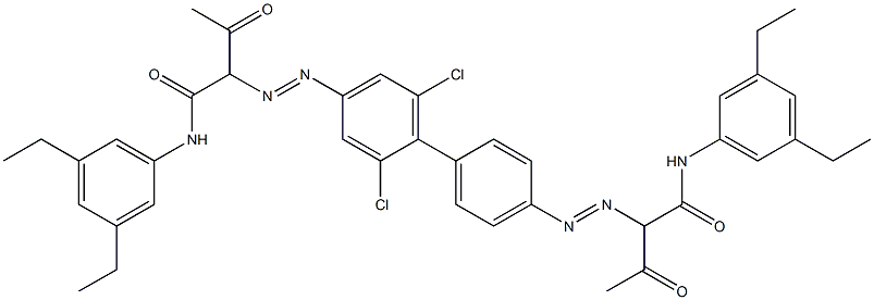 4,4'-Bis[[1-(3,5-diethylphenylamino)-1,3-dioxobutan-2-yl]azo]-2,6-dichloro-1,1'-biphenyl 구조식 이미지