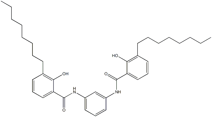 N,N'-Bis(3-octylsalicyloyl)-m-phenylenediamine 구조식 이미지