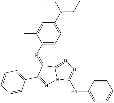 (7Z)-7-[[2-Methyl-4-(diethylamino)phenyl]imino]-N,6-diphenyl-7H-pyrazolo[5,1-c]-1,2,4-triazol-3-amine 구조식 이미지