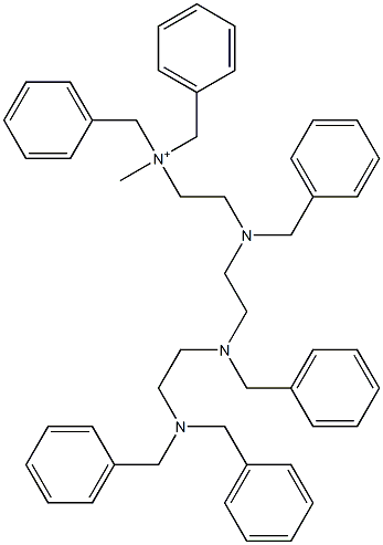N-[2-[[2-[[2-[Bis(phenylmethyl)amino]ethyl](phenylmethyl)amino]ethyl](phenylmethyl)amino]ethyl]-N-methyl-N-(phenylmethyl)benzenemethanaminium 구조식 이미지