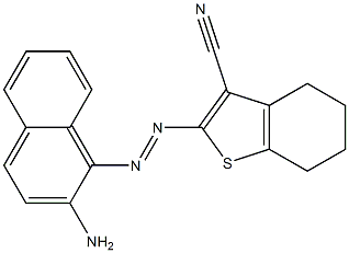 4,5,6,7-Tetrahydro-2-(2-amino-1-naphthalenylazo)benzo[b]thiophene-3-carbonitrile Structure