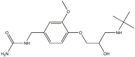 3-[3-Methoxy-4-[2-hydroxy-3-[tert-butylamino]propoxy]benzyl]urea 구조식 이미지