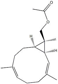 (1S,2E,6E,10R,11R)-3,7,11-Trimethylbicyclo[8.1.0]undeca-2,6-diene-11-methanol acetate Structure