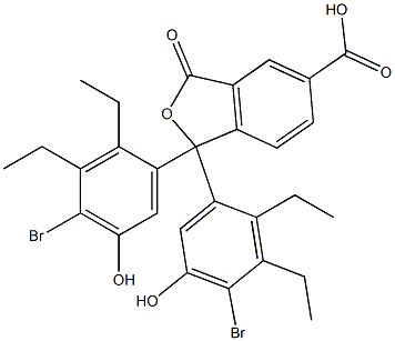 1,1-Bis(4-bromo-2,3-diethyl-5-hydroxyphenyl)-1,3-dihydro-3-oxoisobenzofuran-5-carboxylic acid 구조식 이미지