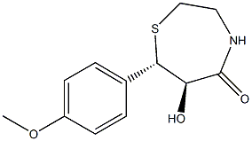 (6R,7S)-Tetrahydro-6-hydroxy-7-(4-methoxyphenyl)-1,4-thiazepin-5(2H)-one Structure