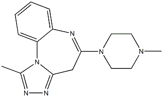 1-Methyl-5-(4-methylpiperazin-1-yl)-4H-[1,2,4]triazolo[4,3-a][1,5]benzodiazepine 구조식 이미지