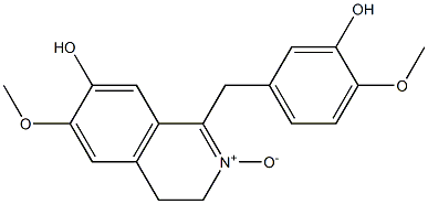 1-(3-Hydroxy-4-methoxybenzyl)-7-hydroxy-6-methoxy-3,4-dihydroisoquinoline 2-oxide Structure