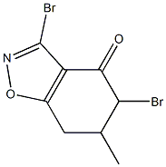 3-Bromo-4,5,6,7-tetrahydro-5-bromo-6-methyl-1,2-benzisoxazol-4-one 구조식 이미지