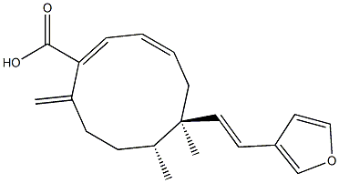 (1E,3Z,6R,7R)-6-[(E)-2-(3-Furyl)ethenyl]-6,7-dimethyl-10-methylene-1,3-cyclodecadiene-1-carboxylic acid 구조식 이미지